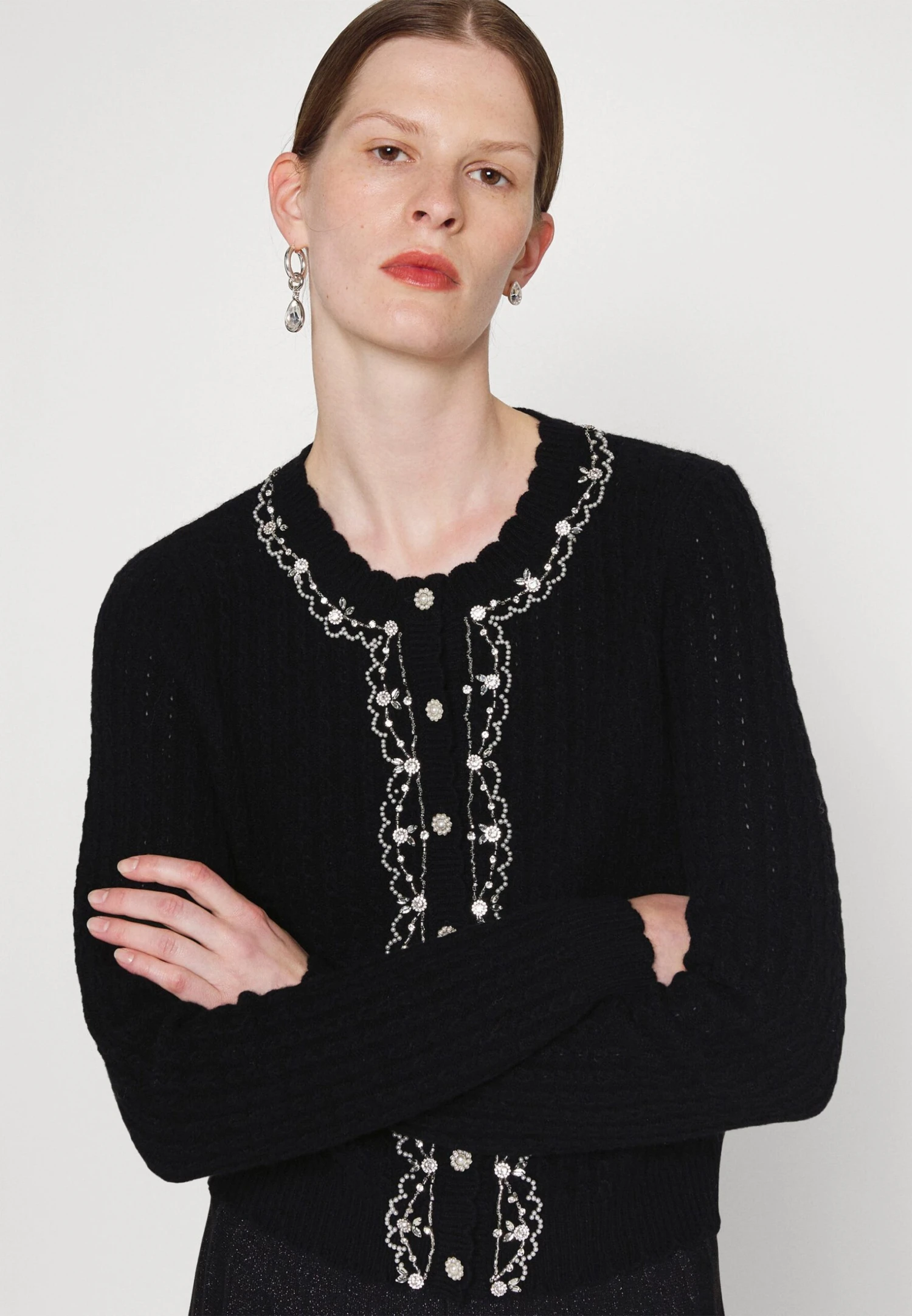 Needle & Thread Border Short Cardigan - Gilet - Black 6 Needle & Thread Border Short Cardigan - Gilet - Black – Image 4