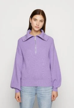 YAS Ls Zip Noos - Pullover - Bougainvillea