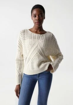 Langarm Loose - Pullover - Beige