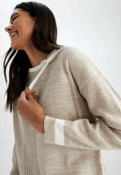 DeFacto Regular Fit - Sweat À Capuche - Beige -Next Soldes dfa1d4bd197d4aaeb96956499153b63f