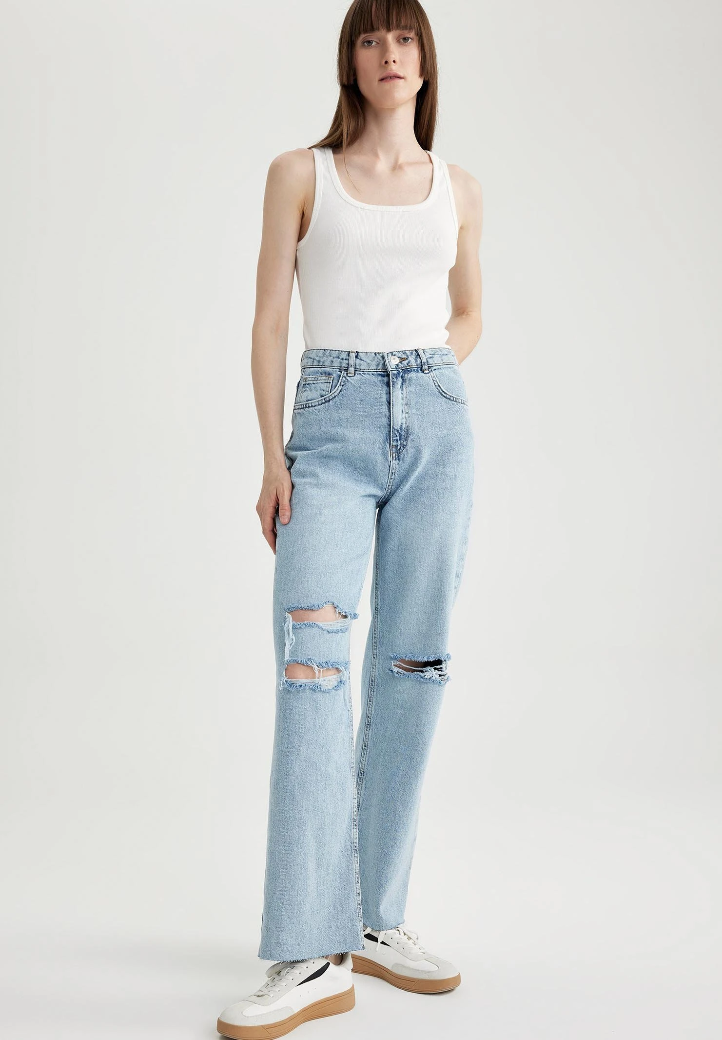 DeFacto 90 S Wide Leg - Jean Droit - Blue 4 DeFacto 90 S Wide Leg - Jean Droit - Blue – Image 2