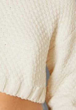 BERSHKA Textured Chenille - Pullover - Beige -Next Soldes e82fa459edc14401afd1e07cf9e6f36e