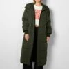 BERSHKA Long - Manteau D'Hiver - Khaki -Next Soldes eeca5ec095e041c186bc81c0b08352d9