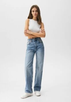 PULL & BEAR Jean Droit - Blue Denim -Next Soldes f7d41750608949849d60615a7cd1e894