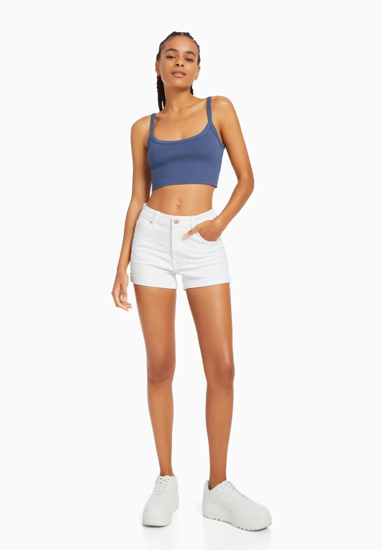 BERSHKA Roll-Up - Short En Jean - Off-White 4 BERSHKA Roll-Up - Short En Jean - Off-White – Image 2