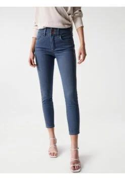 Secret Push In Cropped - Jeans Skinny - Blau